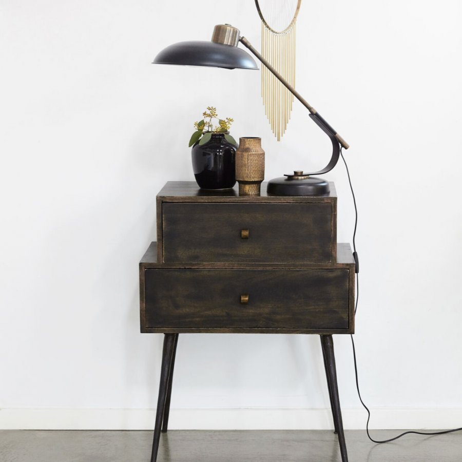 House Doctor Kommode Club 80 cm, Sort bejdset