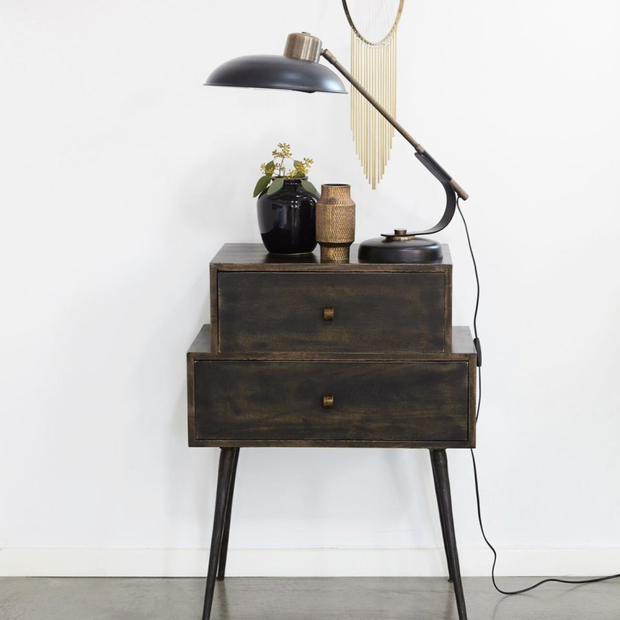 House Doctor Kommode Club 80 cm, Sort bejdset