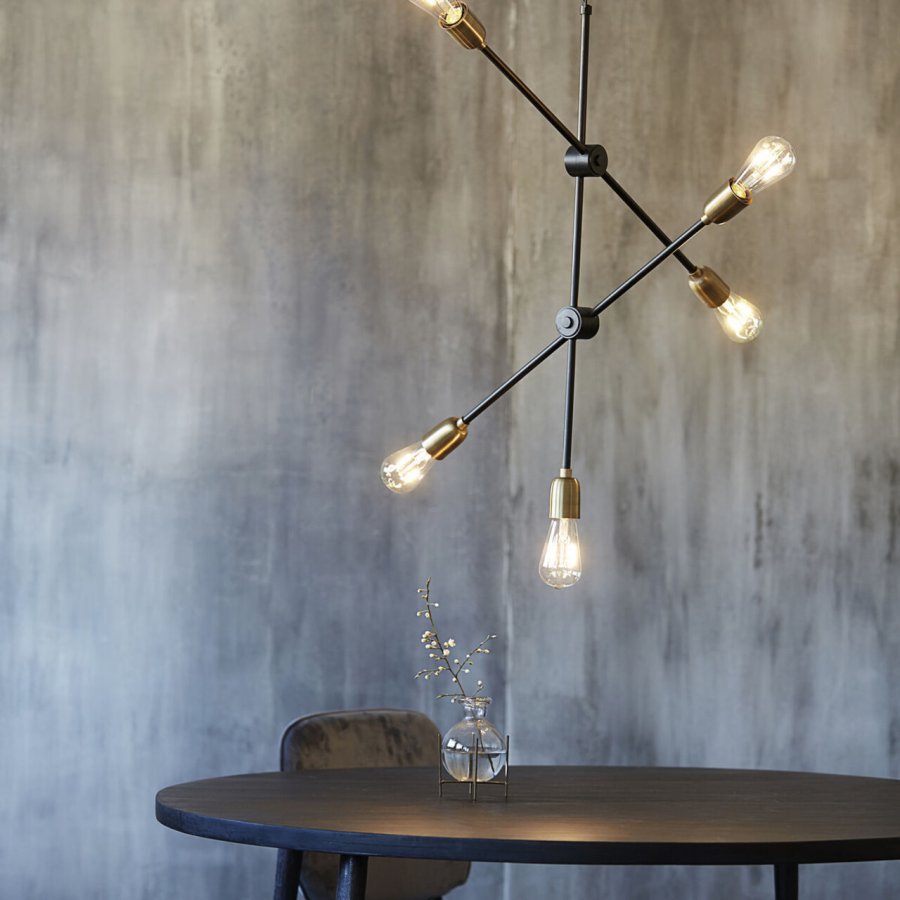 House Doctor Molecular Lampe 78 cm, Sort/Messing