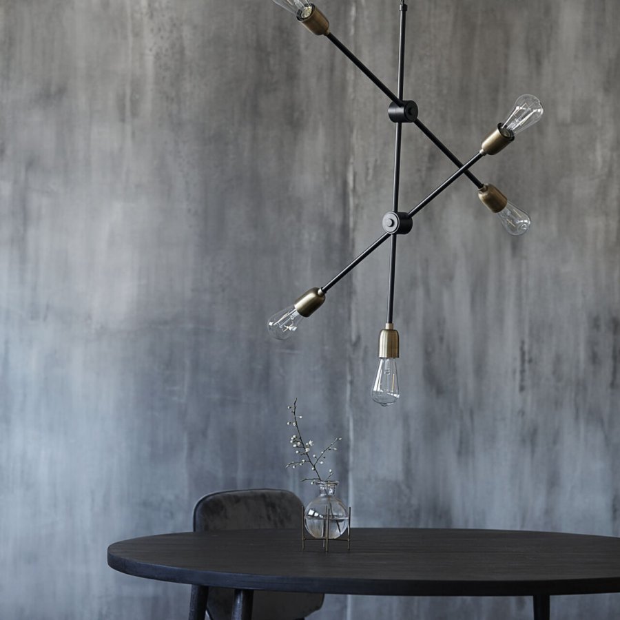 House Doctor Molecular Lampe 78 cm, Sort/Messing