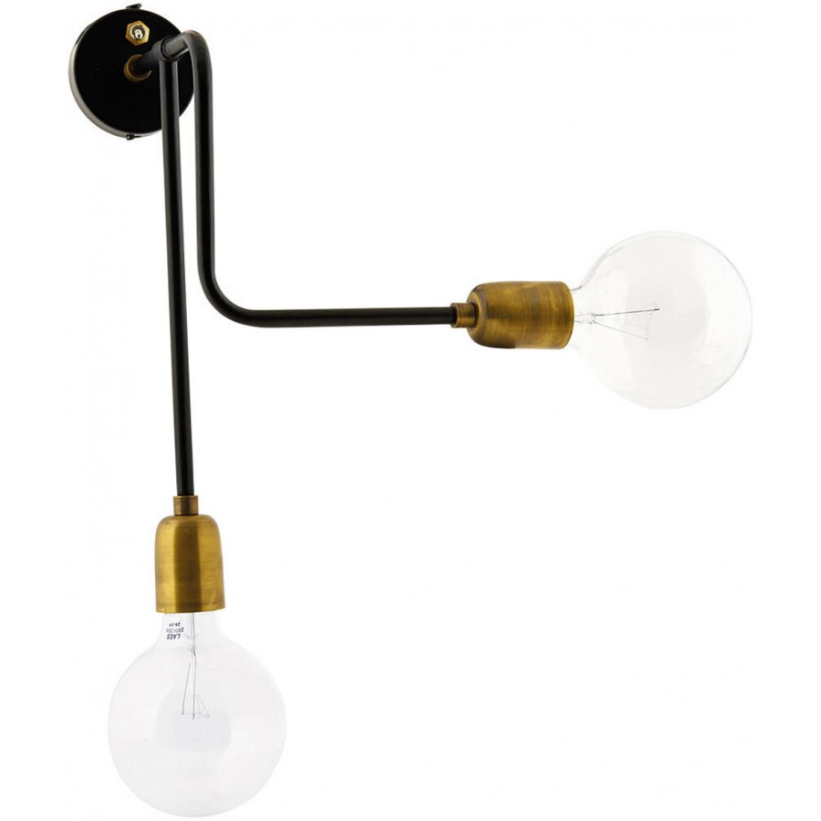 House Doctor Molecular Wandleuchte 30 cm, Schwarz/Messing
