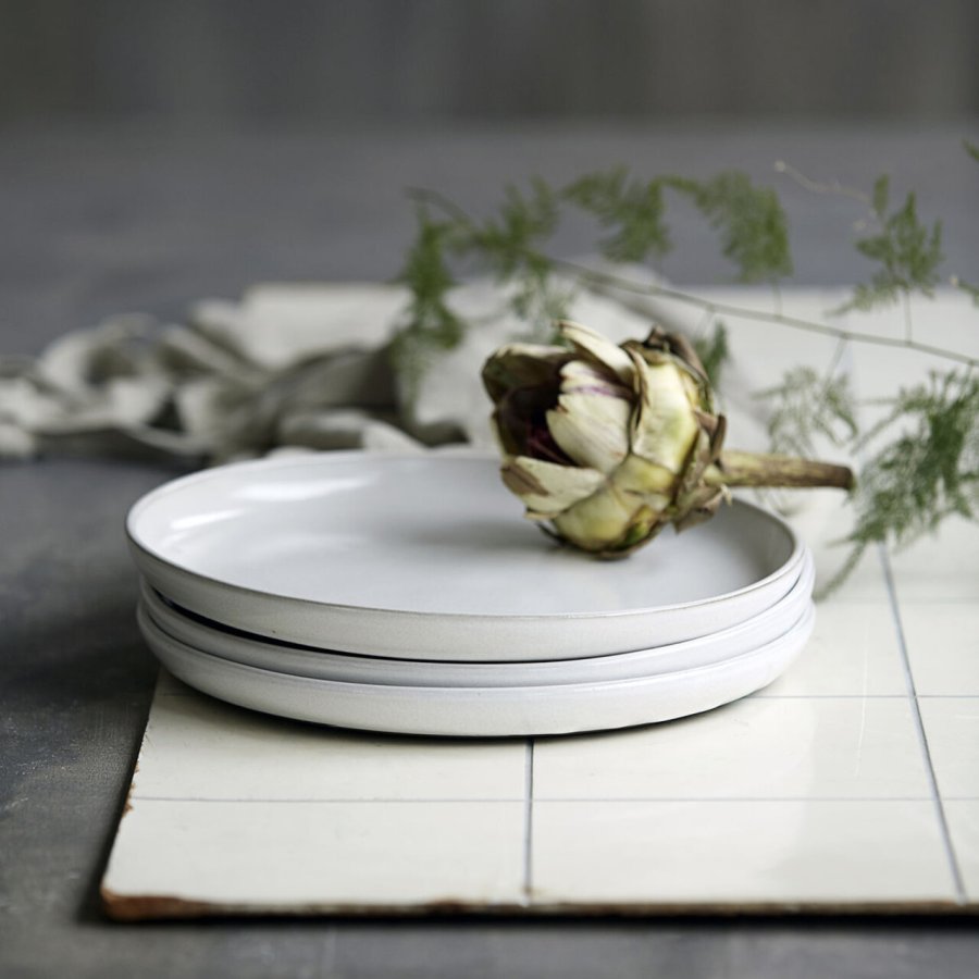 House Doctor Tallerken By Hand �27,5 cm, Gr�/Hvid