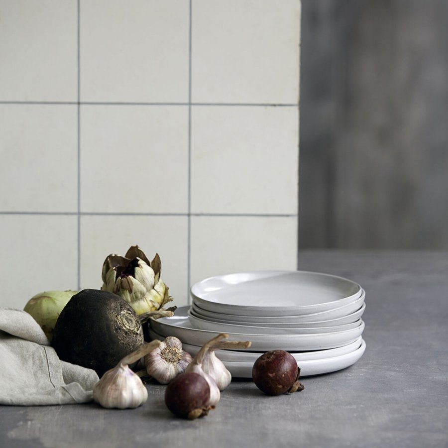 House Doctor Tallerken By Hand �27,5 cm, Gr�/Hvid