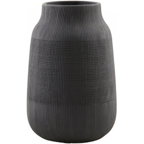 House Doctor Groove Vase H22 cm, Schwarz
