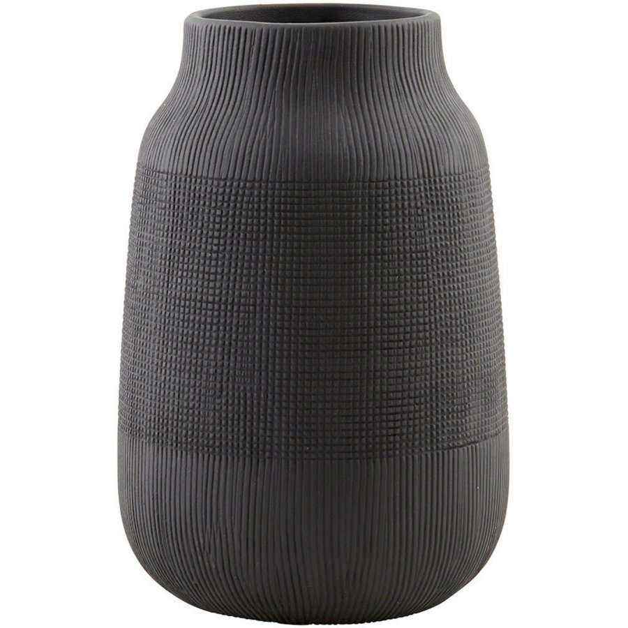 House Doctor Groove Vase H22 cm, Schwarz