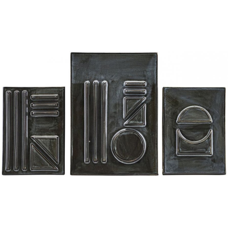 House Doctor Relief Geometric 03 3 stk, Sort