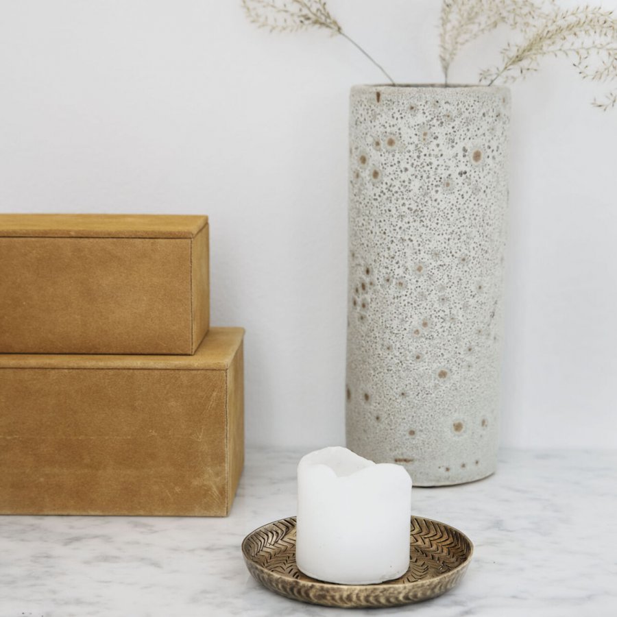 House Doctor Rattan Tablett �12 cm, Messing-Finish