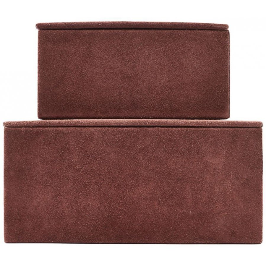 House Doctor Aufbewahrungsbox Suede 2er Set, Gebrannter Henna