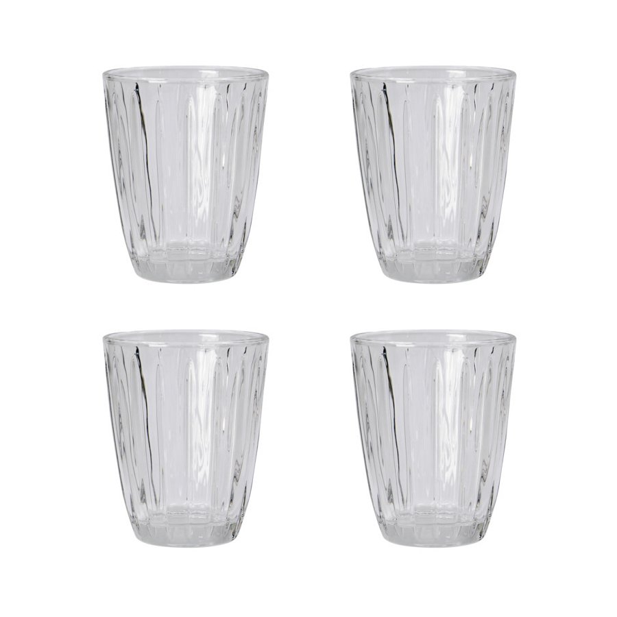 Nicolas Vah Groove Wasserglas 4er Set 10 cm, klar