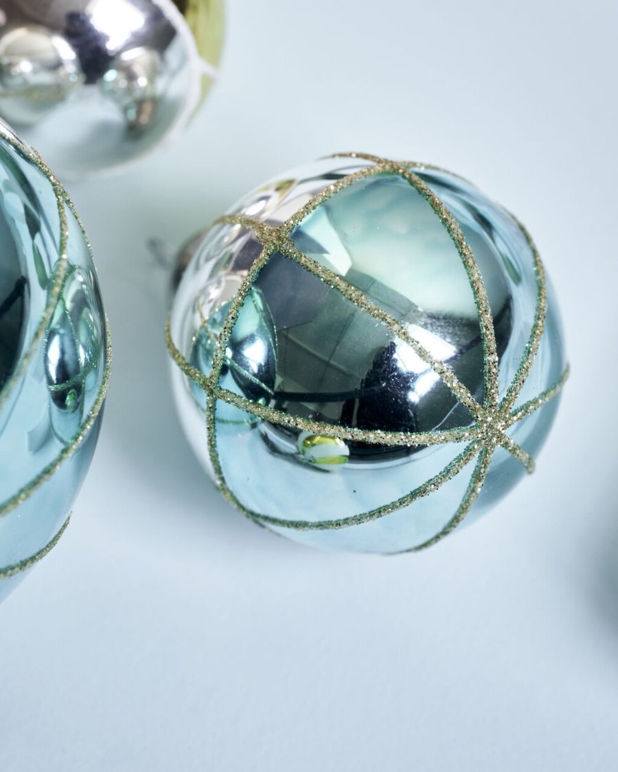 House Doctor Lines Julepynt �5 cm, Turkis