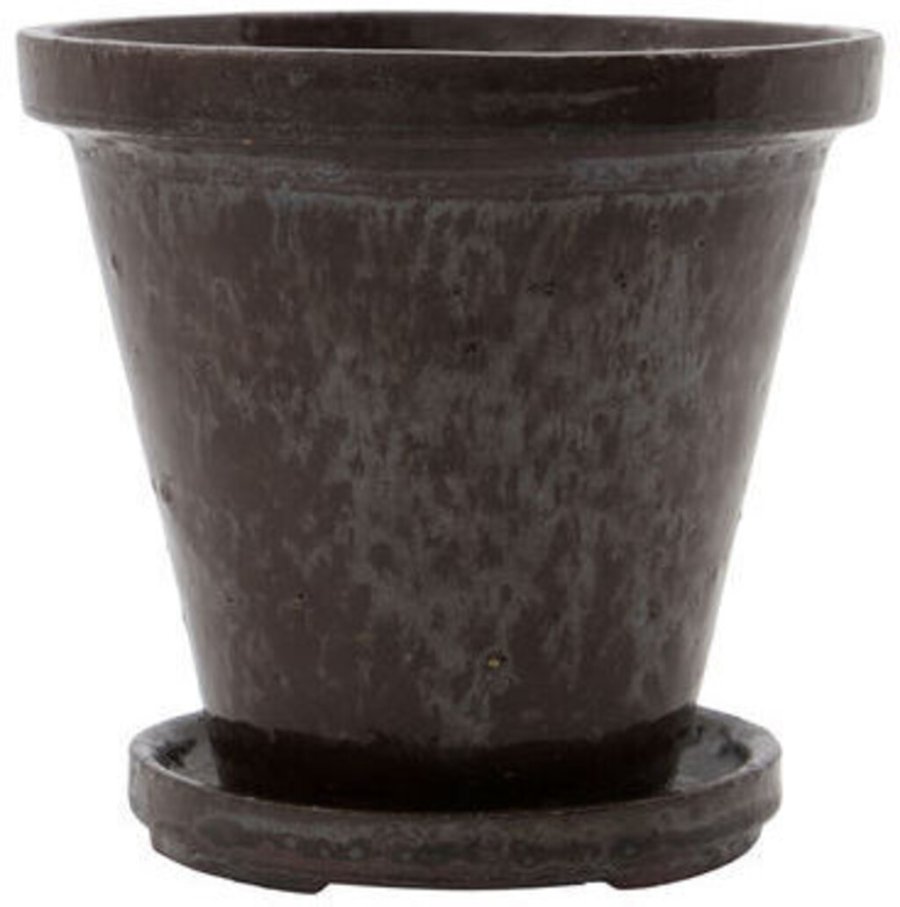 House Doctor Flower Urtepotteskjuler m. Undersk�l 2 stk, Brun