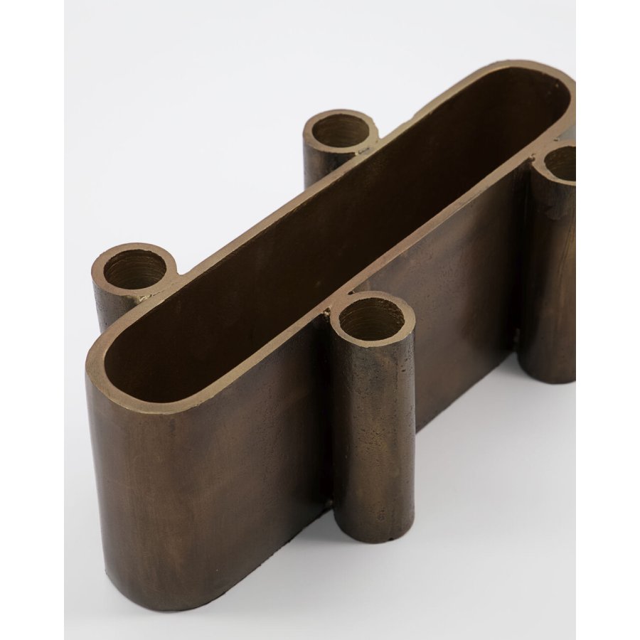 House Doctor Four Oval Lysestage H10,5 cm, Antik Messing