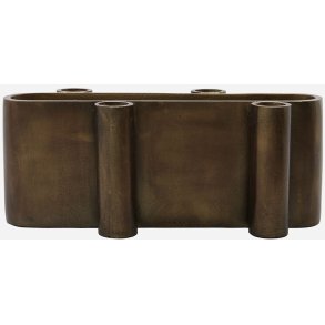 House Doctor Four Oval Lysestage H10,5 cm, Antik Messing