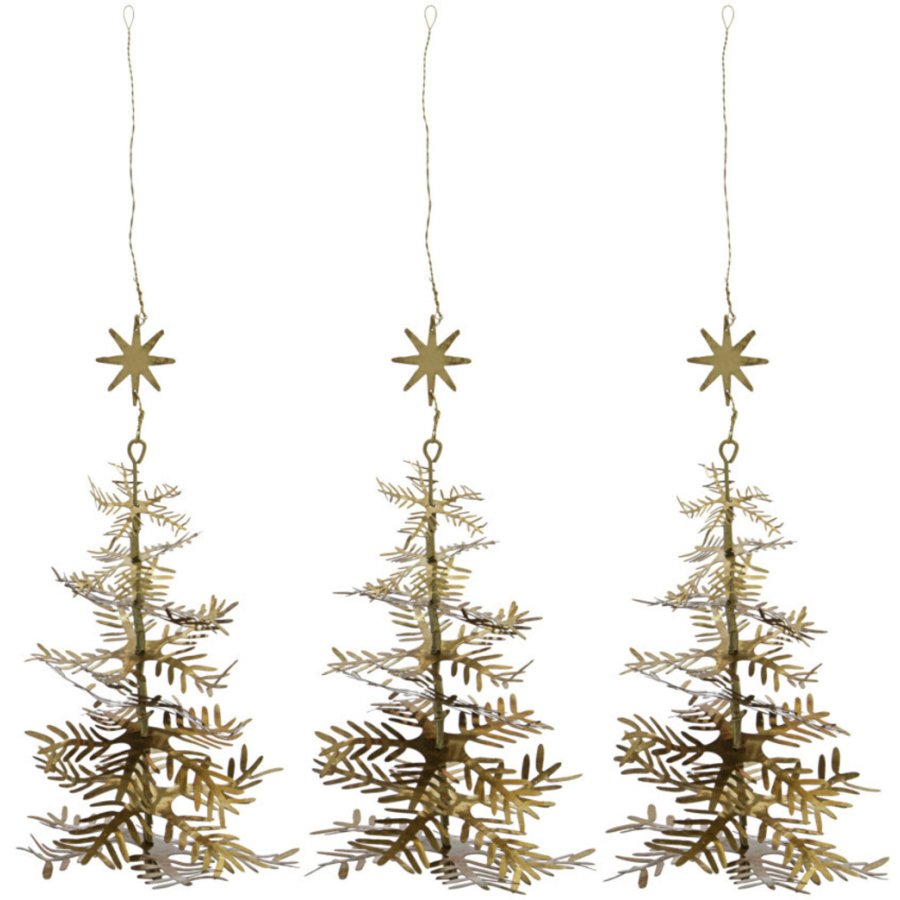 House Doctor Lamet Julepynt 3 stk. 16,5 cm, Antik Messing