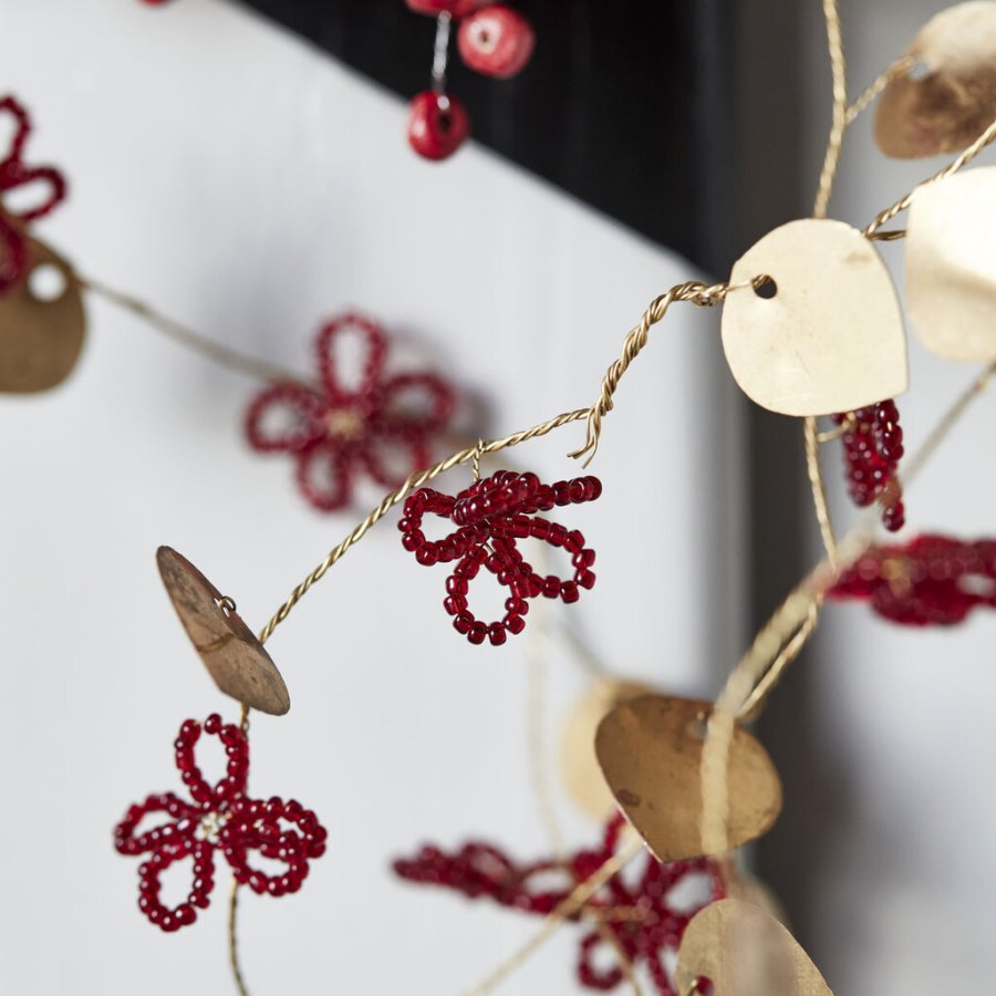 House Doctor Leaf Guirlande 150 cm, Br�ndt R�d