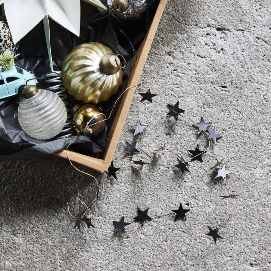 House Doctor Stars Guirlande 150 cm, Sort Antik