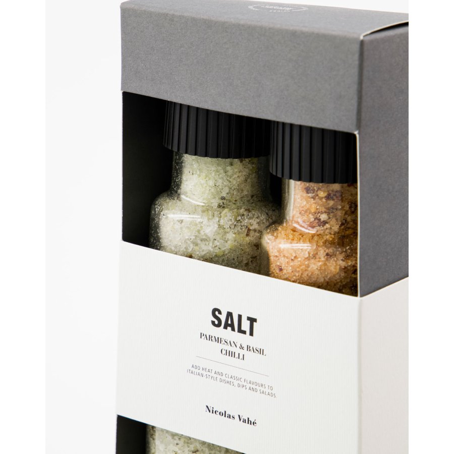 Nicolas Vah Geschenkbox Parmesan & Basil Salt & Chilli Salt