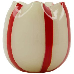 House Doctor Gula Teelichthalter H16 cm, Wei/Rot