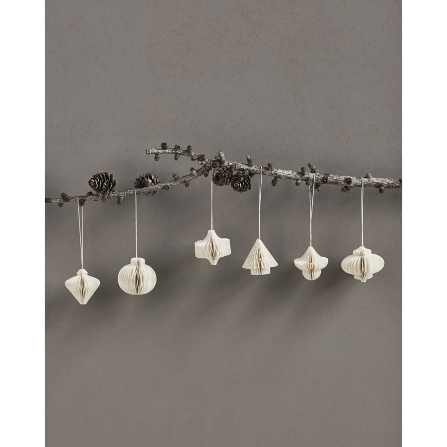 House Doctor Comb Ornament 6er Set, Wei