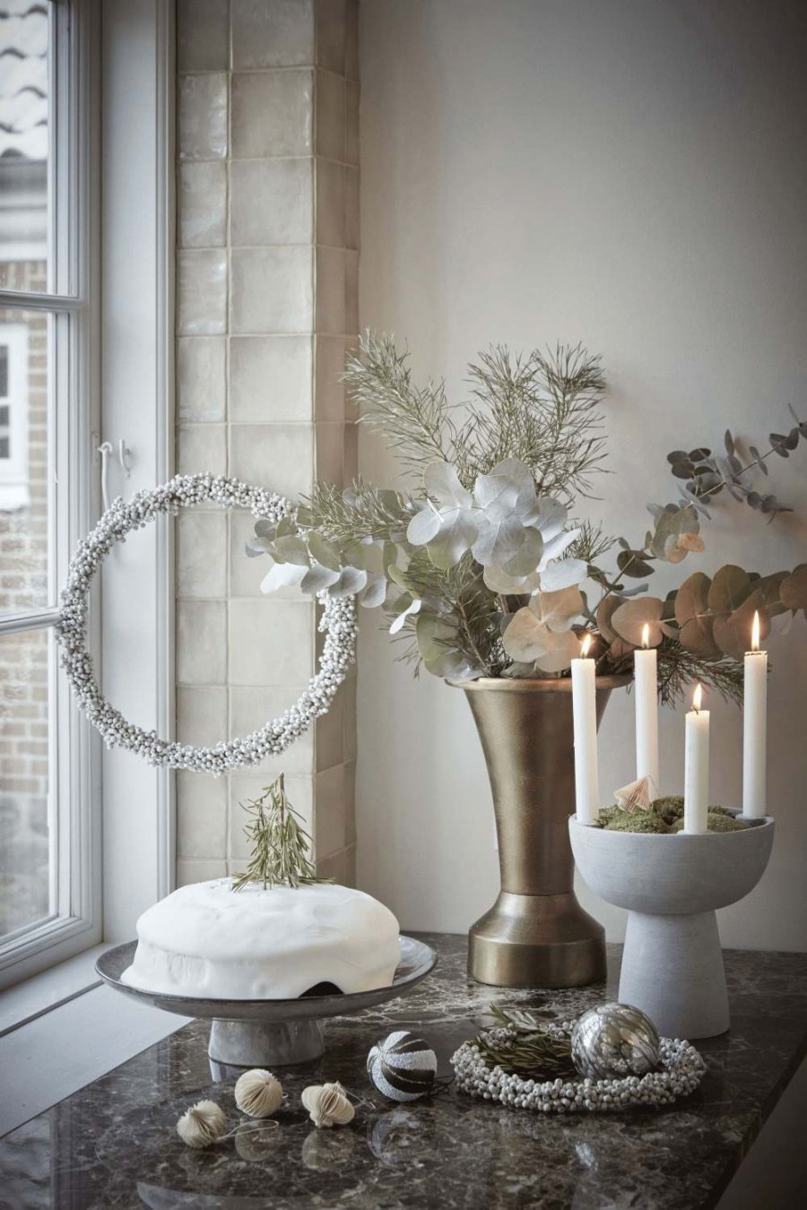 House Doctor Comb Ornament 6er Set, Wei