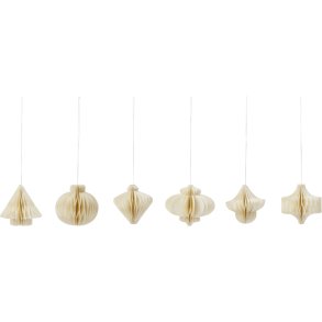 House Doctor Comb Ornament 6 stuks, Wit