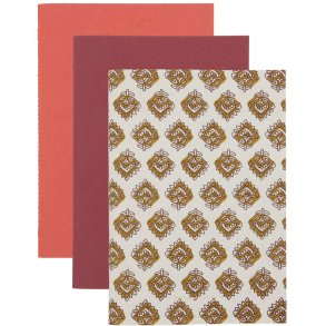 House Doctor Write Notizbuch 3er Set 21x14,5 cm, Beige/Burgundy/Orange