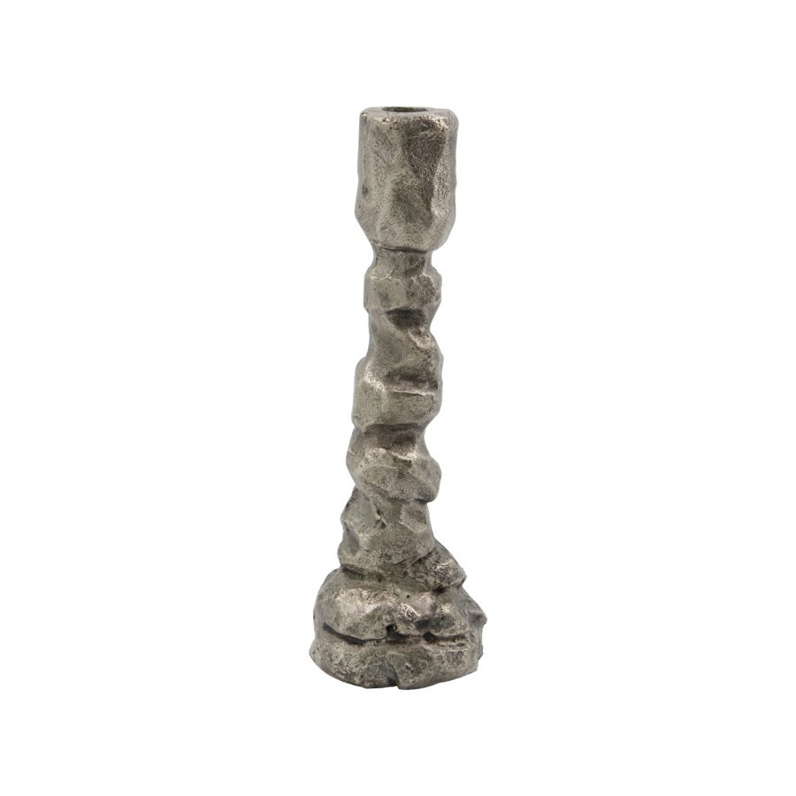 House Doctor Raku Kerzenstnder H20 cm, Antik Silber