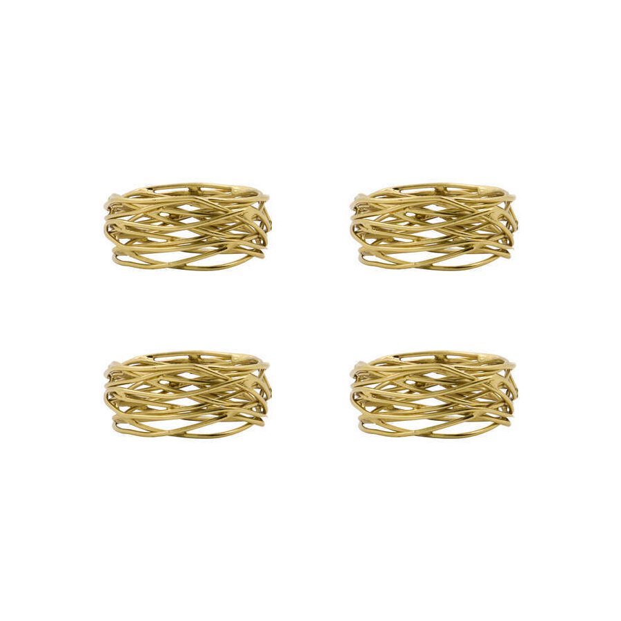 House Doctor Ring Serviettenring 4er Set 5 cm, Golden