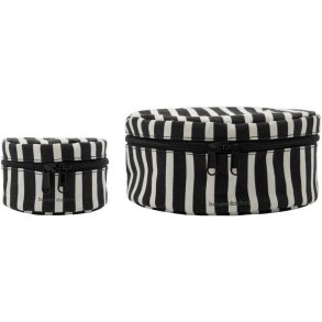 House Doctor Topp Aufbewahrungskorb 2er Set, Schwarz/Gebrochenes Wei