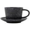 House Doctor Pion Tasse mit Untertasse 23 cl, Schwarz/Braun