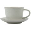 House Doctor Pion Tasse mit Untertasse 23 cl, Grau/Weiß