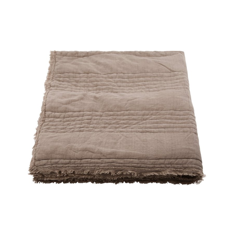 House Doctor Ruffle Quilt 180x130 cm, Lysebrun