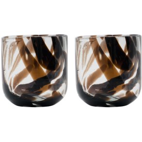 House Doctor Home Teelichthalter 2er Set H9,5 cm, Dunkelbraun