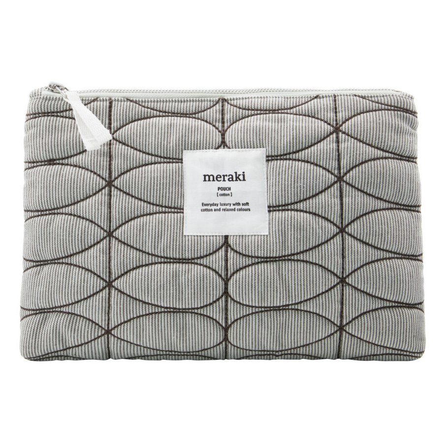 Meraki Mentha Kosmetiktasche 30x20 cm, Hellgrau/Armeegrn