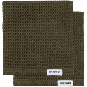 Meraki Pumila Opvaskeklud 2 stk. 30x30 cm, Armygr�n