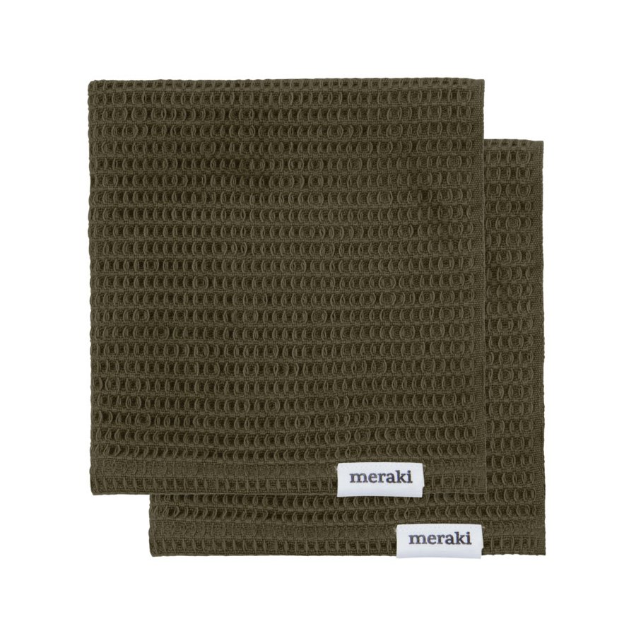 Meraki Pumila Opvaskeklud 2 stk. 30x30 cm, Armygr�n