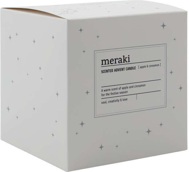 Meraki Advent Duftkerzen 12,5/H12 cm, Apfel und Zimt