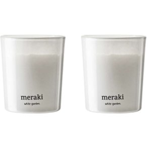 Meraki Duftkerzen 2er Set 6/H7 cm, White Garden