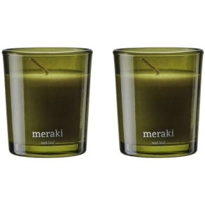 Meraki Duftkerzen 2er Set 6/H7 cm, Oud-Blatt