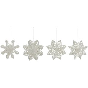 House Doctor Snowflake Kerstdecoratie 4 stuks, Wit