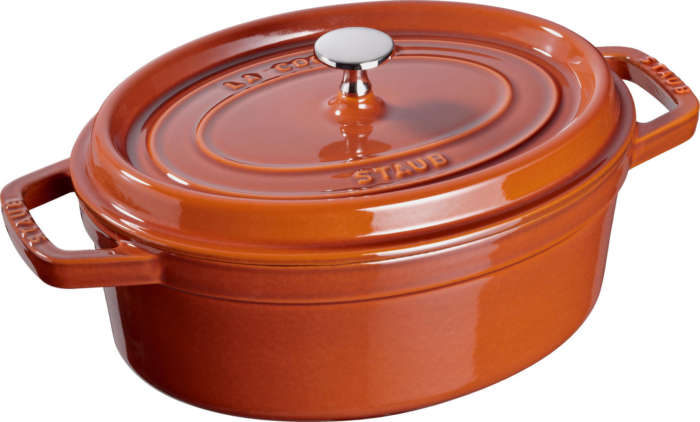 Staub Oval Gryde 33 cm Støbejern, kanel Gryder Hjem.dk
