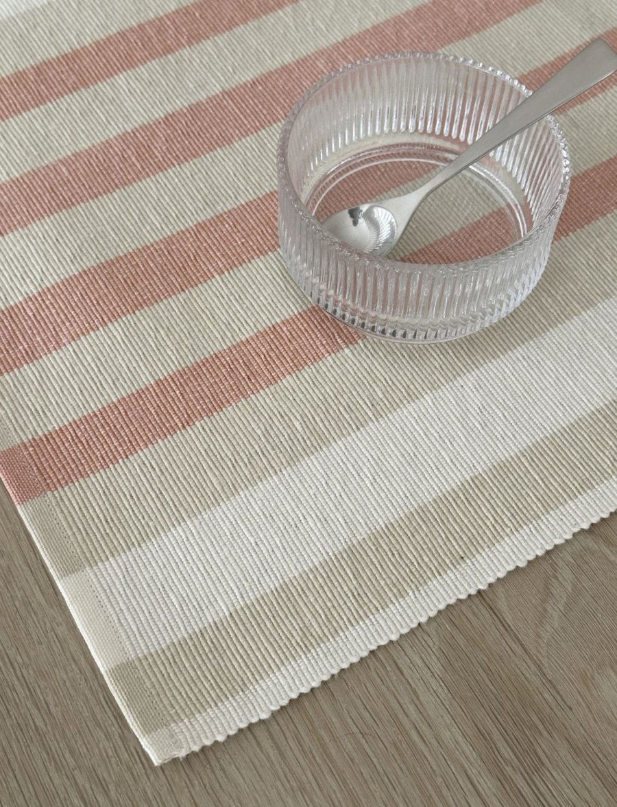 Knabstrup Keramik Vibeke Klint D�kkeserviet Bred Linje 33x48 cm, R�d