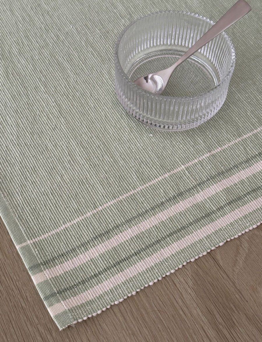 Knabstrup Keramik Vibeke Klint D�kkeserviet Neutral Linje 33x48 cm, Gr�n