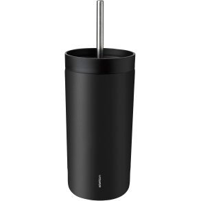 Stelton To Go Sip Thermobecher mit Strohhalm 0,4 L, Soft Black