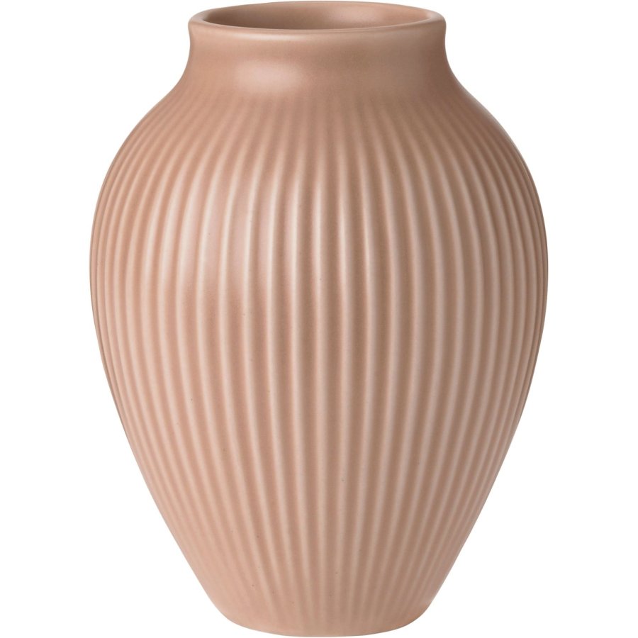 Knabstrup Keramik Ripple Vase H12,5 cm, Mat Dusty Rose