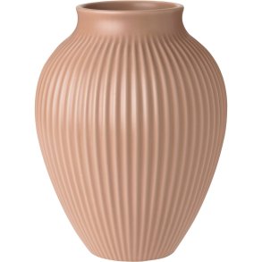 Knabstrup Keramik Ripple Vase H20 cm, Mat Dusty Rose