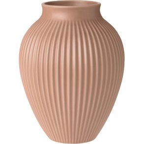 Knabstrup Keramik Ripple Vase H27 cm, Mat Dusty Rose