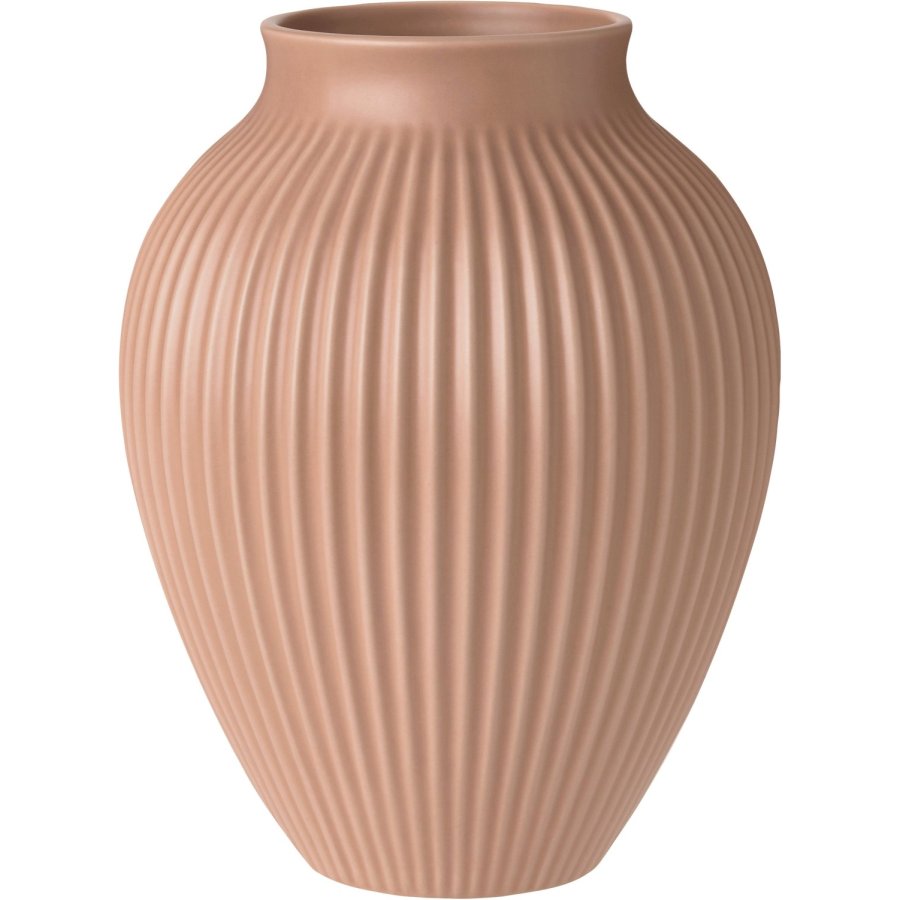 Knabstrup Keramik Ripple Vase H27 cm, Mat Dusty Rose