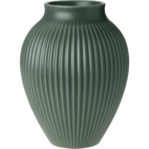 Knabstrup Keramik Ripple Vase H20 cm, Mat Celadon Green