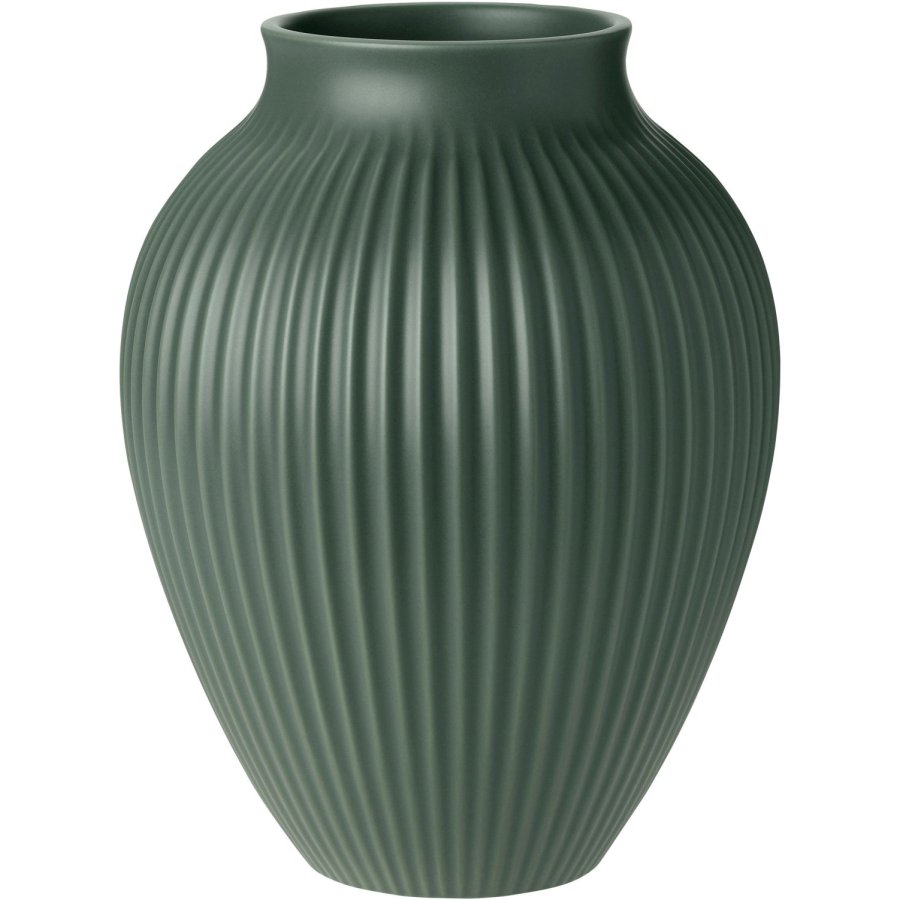 Knabstrup Keramik Ripple Vase H27 cm, Mat Celadon Green